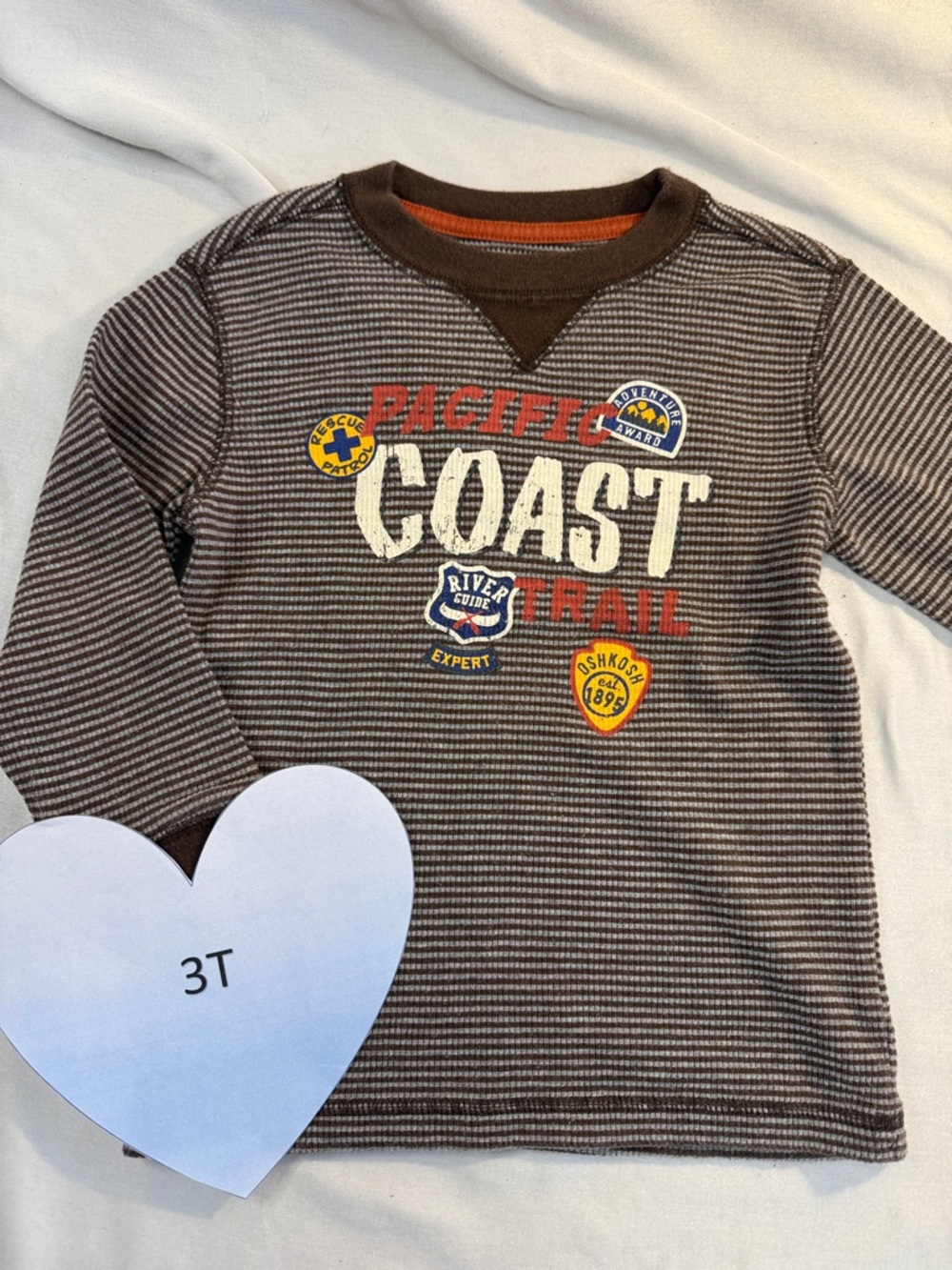 OshKosh B'gosh -  long sleeve ribbed knit cotton shirt. Size 3T